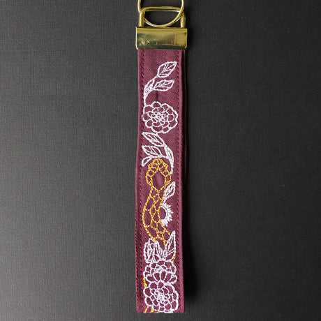 Gilded Snake in Blooms Wristlet Strap (In-the-Hoop)