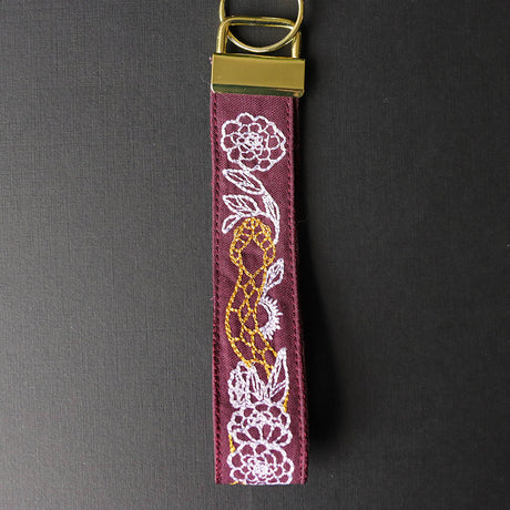 Gilded Snake in Blooms Wristlet Strap (In-the-Hoop)