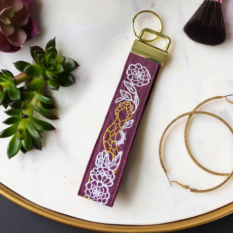 Gilded Snake in Blooms Wristlet Strap (In-the-Hoop)