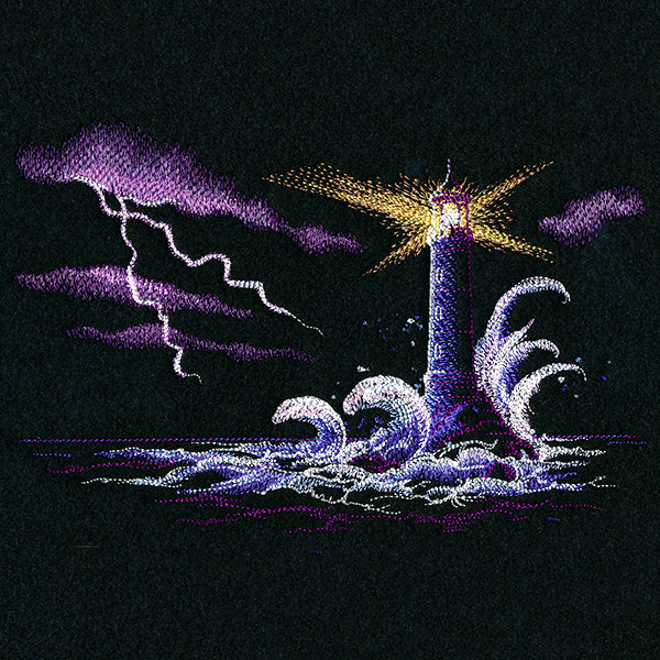 Storm At Sea Lighthouse