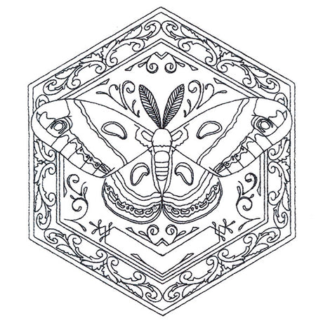 Moth in Flight Hexagon