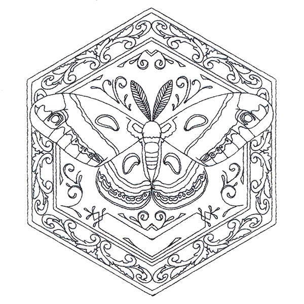 Moth in Flight Hexagon