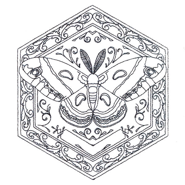 Moth in Flight Hexagon