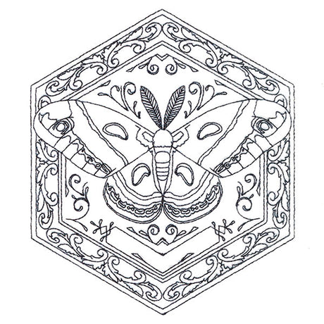 Moth in Flight Hexagon