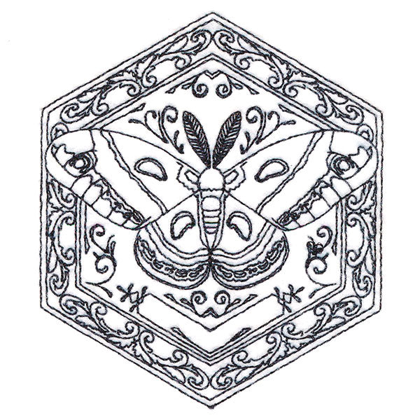 Moth in Flight Hexagon