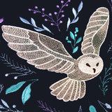 Winter Owl in Botanicals