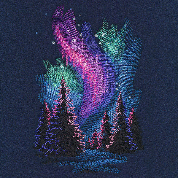 Aurora Borealis Forest – Urban Threads