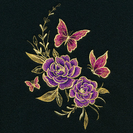 Glimmering Garden - Butterflies and Peonies