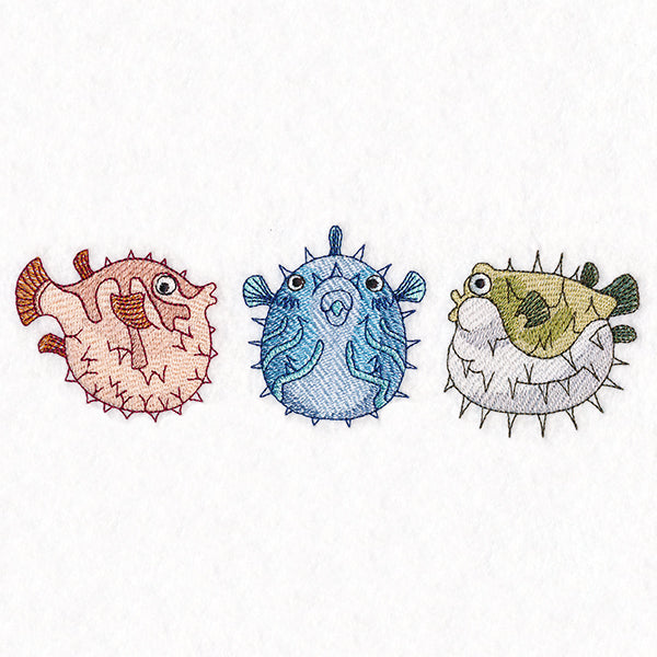 Puckered Up Puffer Fish Trio