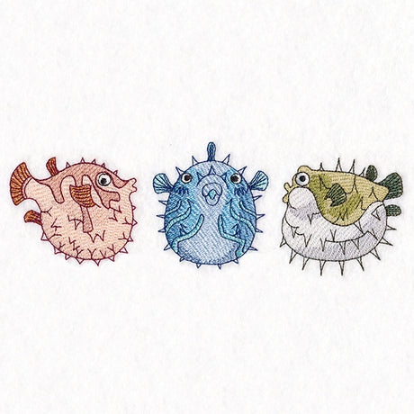 Puckered Up Puffer Fish Trio