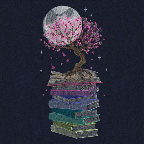 Cherry Blossom Book Stack