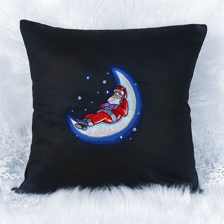Crescent Moon Dozing Santa