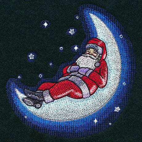 Crescent Moon Dozing Santa