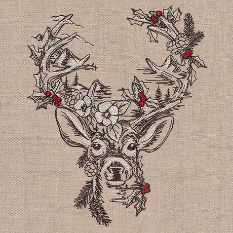 Woodland Christmas Scene Deer