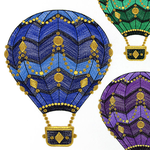 Hot air balloons over the sea ビーズ刺繍 Timeless Wonder Hot Air Balloon – Urban Threads