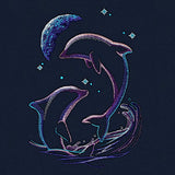 Under the Crescent Moon Leaping Dolphins