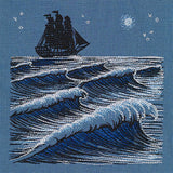 Clipper Ship at Midnight Ocean Scene