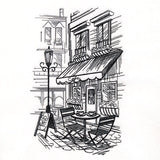 European Cafe Etching