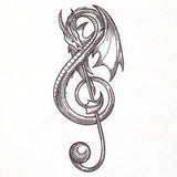 Treble Clef Dragon Etching