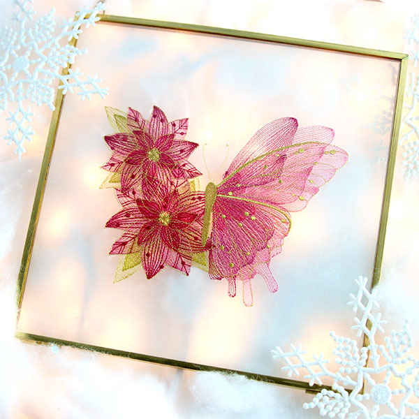 Sheer Illusions Poinsettia Butterfly