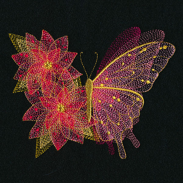 Sheer Illusions Poinsettia Butterfly