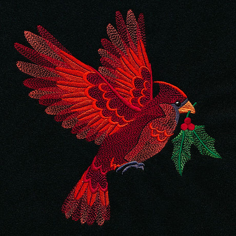 Sprigs of Holly Christmas Cardinal