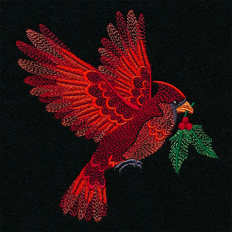 Sprigs of Holly Christmas Cardinal
