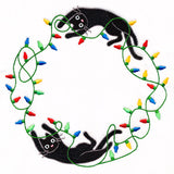 Christmas Lights Kitty Wreath