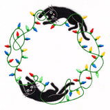 Christmas Lights Kitty Wreath