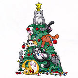 Merry Mischief Christmas Tree Cats