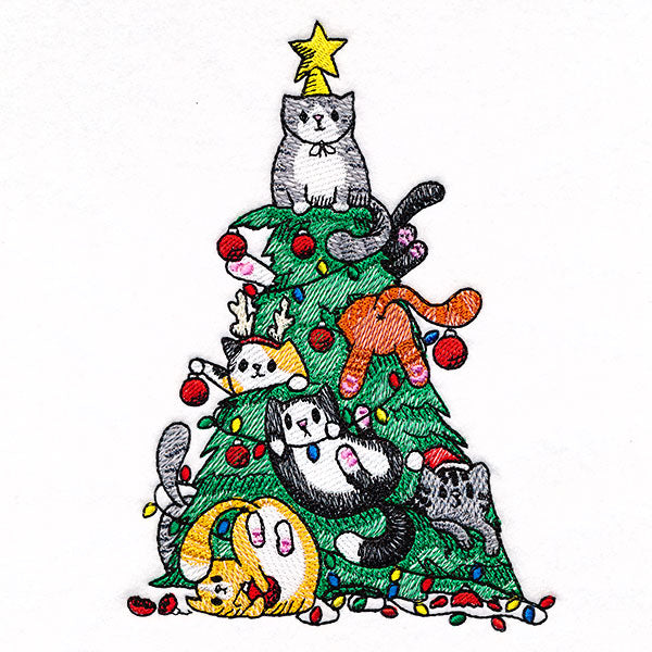 Merry Mischief Christmas Tree Cats