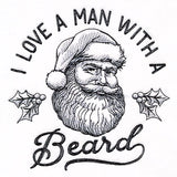 I Love a Man with a Beard Santa Etching