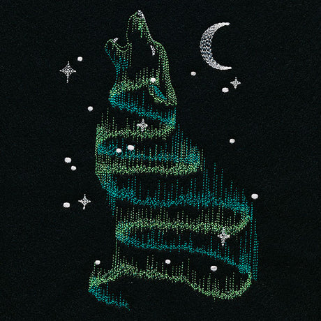 Howling Aurora Borealis Wolf