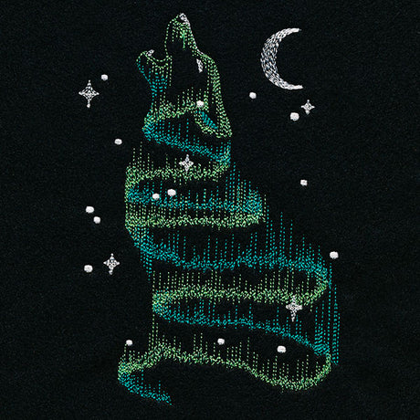 Howling Aurora Borealis Wolf