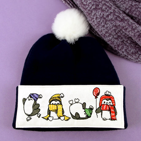 Penguins in Winter Border