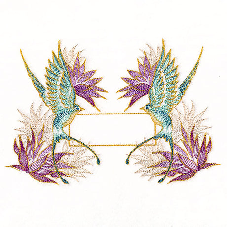 Elegant Swallow Quilt Label
