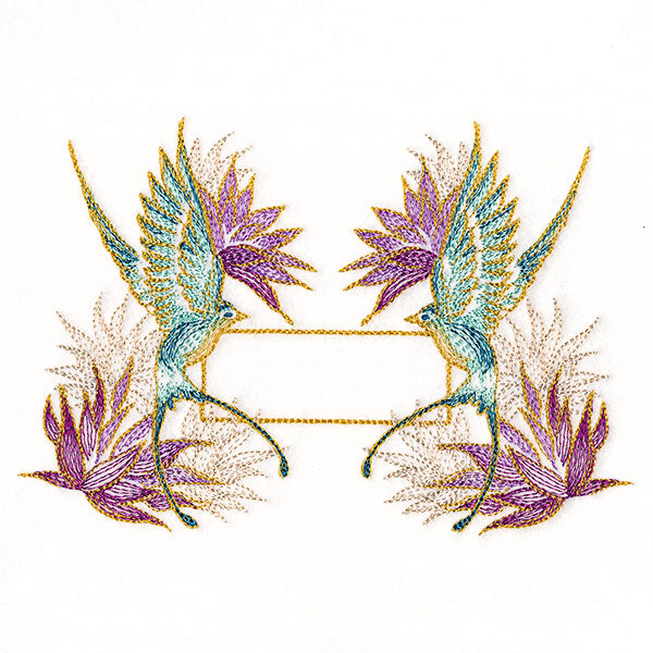 Elegant Swallow Quilt Label