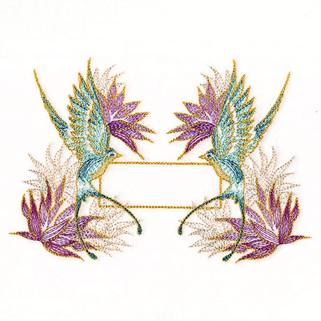 Elegant Swallow Quilt Label