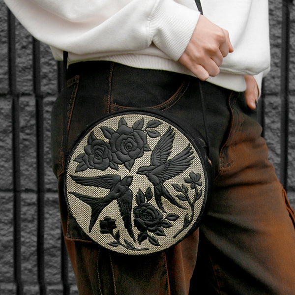 Intricate Swallows and Blooms (Embossed)