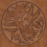 Intricate Swallows and Blooms (Embossed)