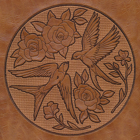Intricate Swallows and Blooms (Embossed)