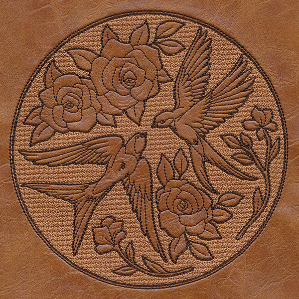 Intricate Swallows and Blooms (Embossed)
