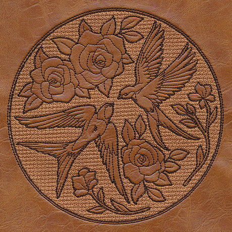 Intricate Swallows and Blooms (Embossed)