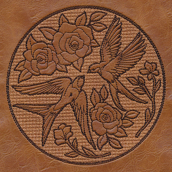 Intricate Swallows and Blooms (Embossed)
