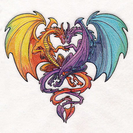 Intertwined Rainbow Dragons