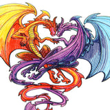 Intertwined Rainbow Dragons