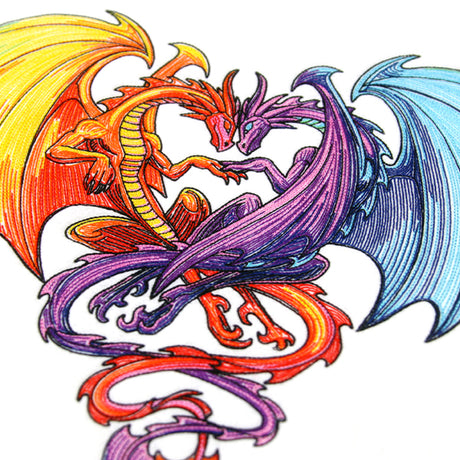 Intertwined Rainbow Dragons