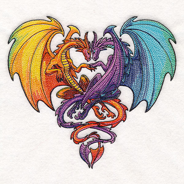 Intertwined Rainbow Dragons