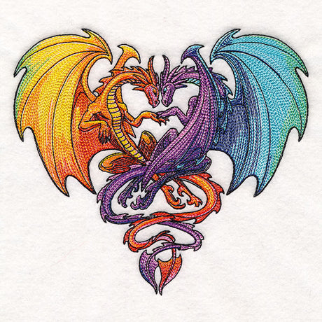 Intertwined Rainbow Dragons