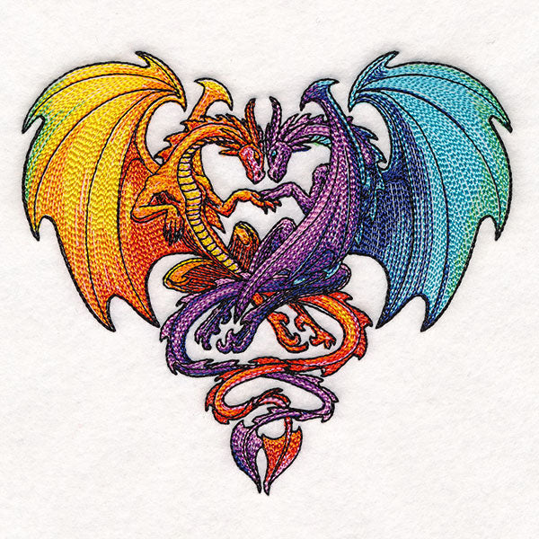 Intertwined Rainbow Dragons